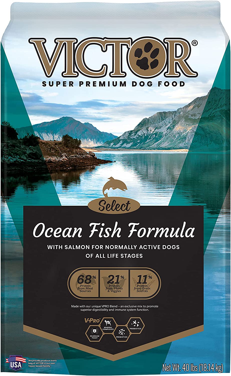 VICTOR Select Ocean Fish Formula Dry Dog Food 40 Pound (Pack of 1)