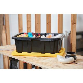 HDX 14 Gal. Tough Storage Tote in Black with Yellow Lid SW111