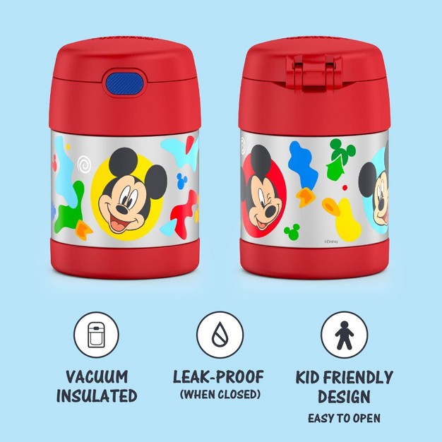 Thermos Funtainer 10 Ounce Stainless Steel Vacuum Insulated Kids Food Jar With Spoon Preschool Mickey