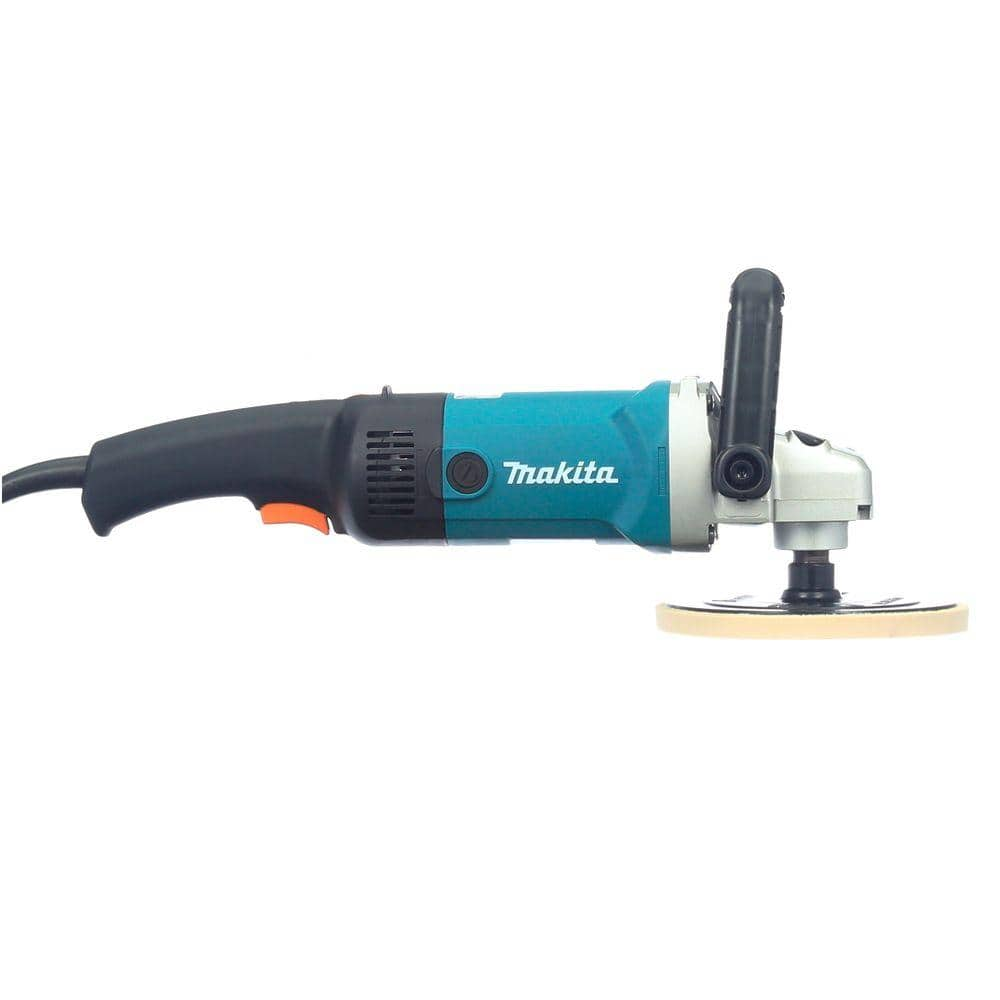 Makita 10 Amp 7 in. Corded Variable Speed Hook and Loop Sander/Polisher w/ Soft Start, Backing Pad, Side Handle and Loop Handle 9227C