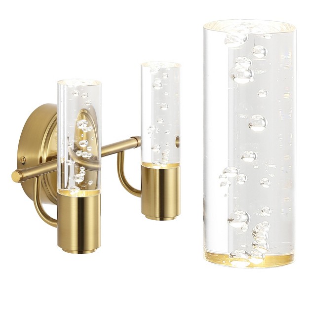 Led 2 light Bolha Minimalist Bubble Acrylic iron Wall Sconce Light Brass gold Jonathan Y