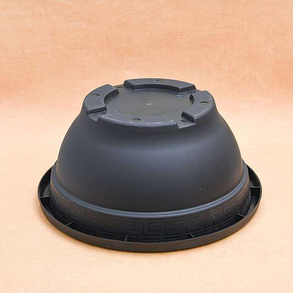 17.7 inch (45 cm) Bowl No. 45 Round Plastic Pot (Black) (set of 3)