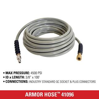 SIMPSON Armor Hose 38 in. x 100 ft. ReplacementExtension Hose with QC Connections for 4500 PSI HotCold Water Pressure Washers 41096