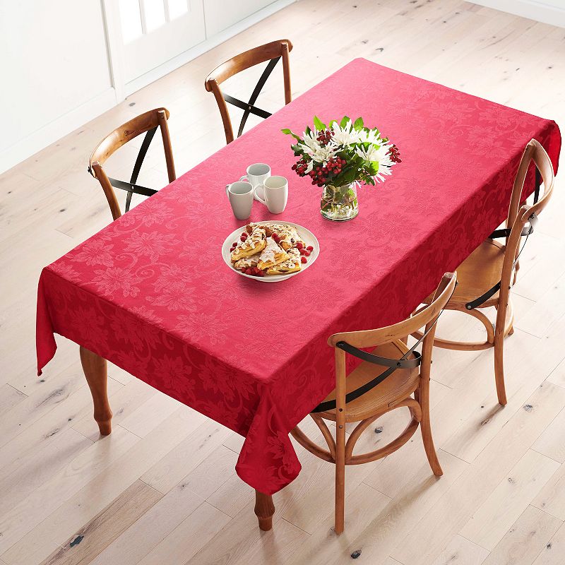 St. Nicholas Square? Poinsettia Jacquard Tablecloth