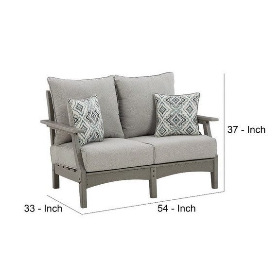 Benjara BM248129 Outdoor Loveseat with Weather Res...