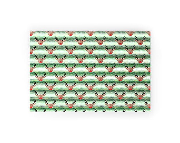 Little Arrow Design Co Watercolor Rudolf Welcome Mat Society6