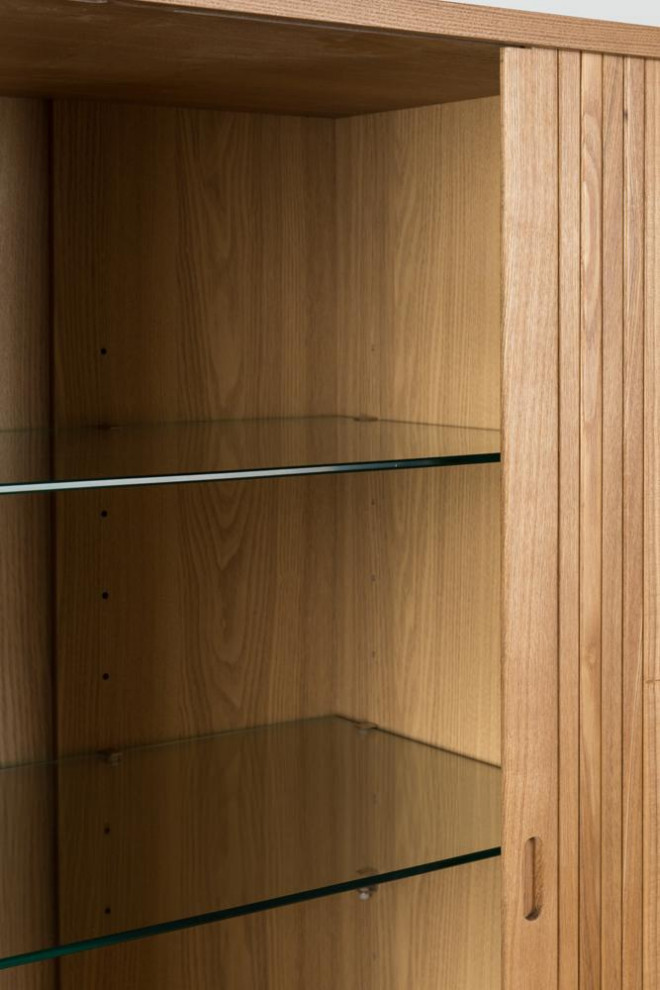 Tambour Sliding Doors Cabinet  Zuiver Barbier   Midcentury   Accent Chests And Cabinets   by Luxury Furnitures  Houzz