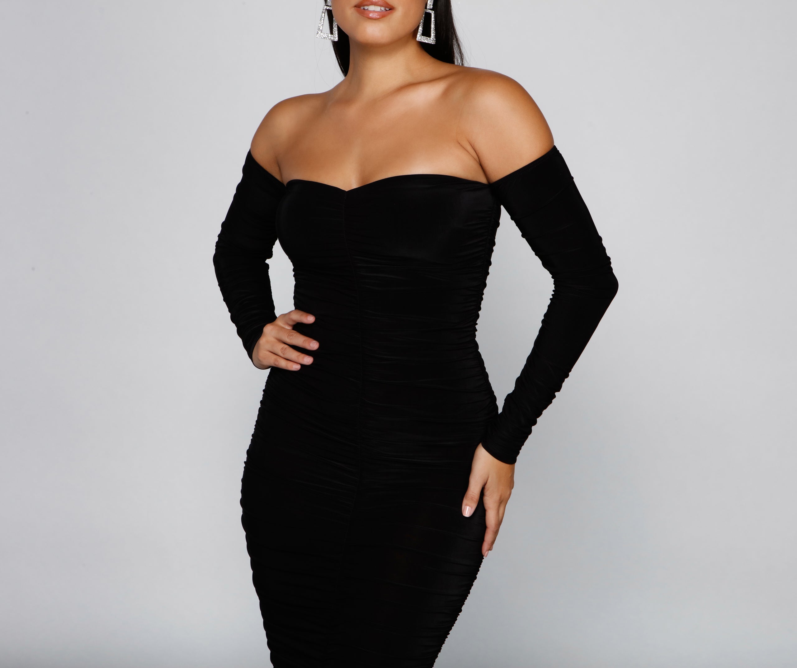 Curves Ahead Ruched Midi Dress