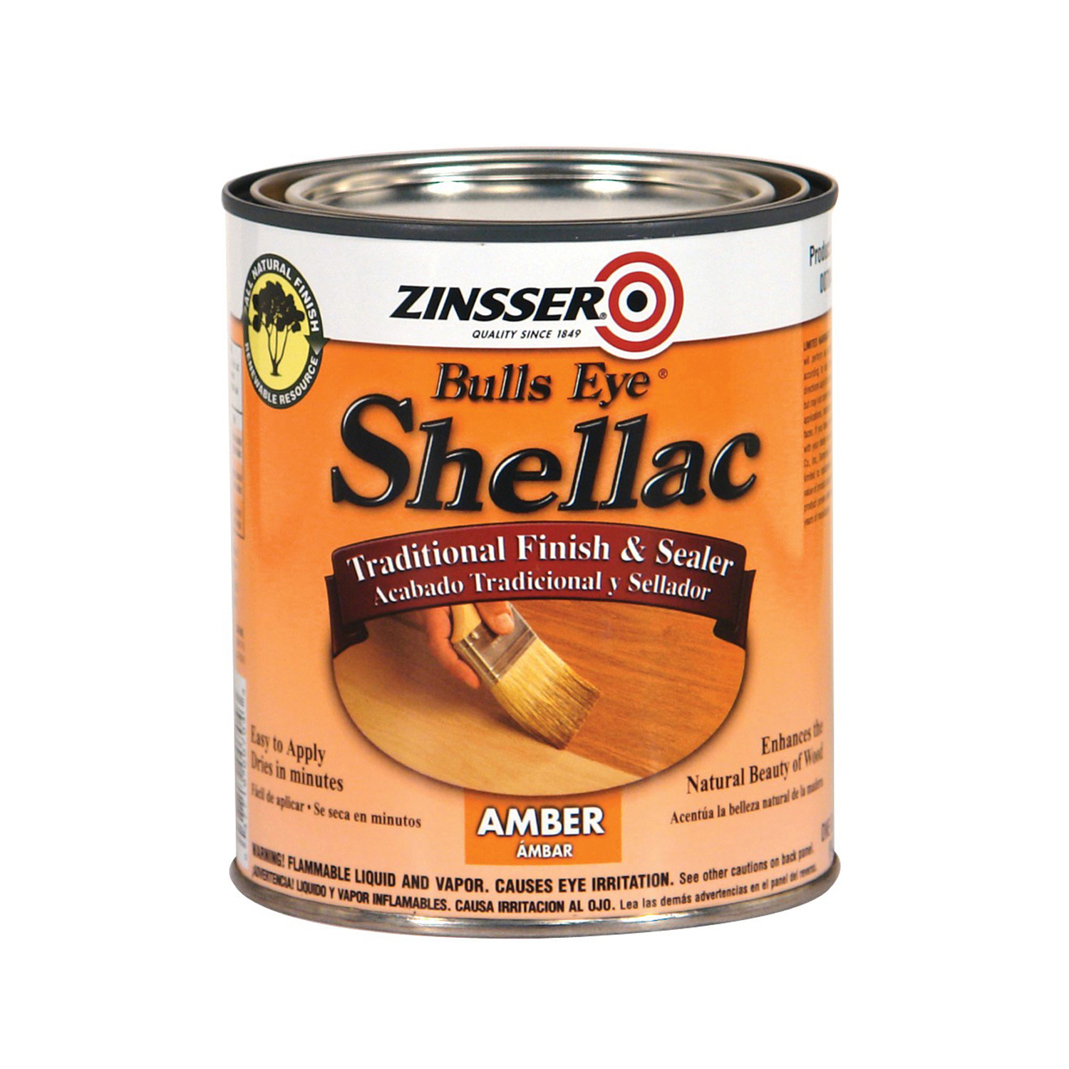 Zinsser Bulls Eye Amber Shellac Finish and Sealer 1 qt