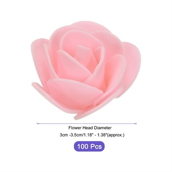 Artificial Rose Flower Heads PE Mini Faux Flowers for DIY Craft 100Pcs