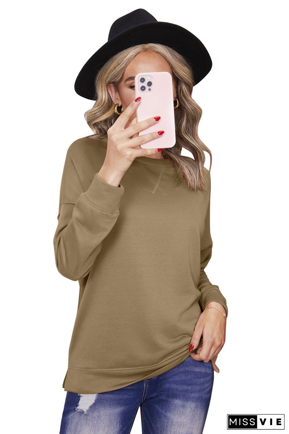 Crew Neck Long Sleeve Sweatshirt