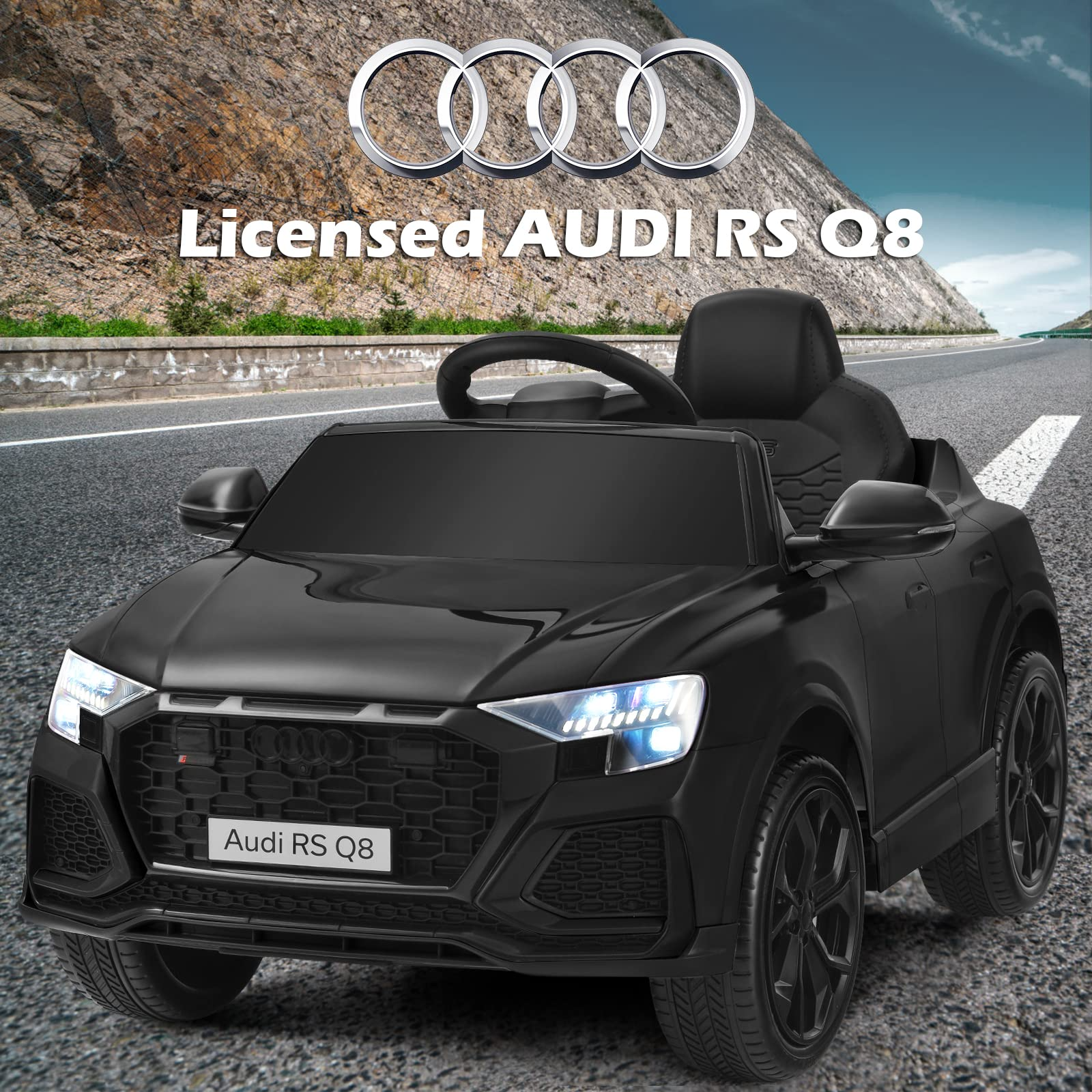 Costzon Ride on Car, 12V Licensed Audi Q8 Kids Cars to Drive w/ Remote Control