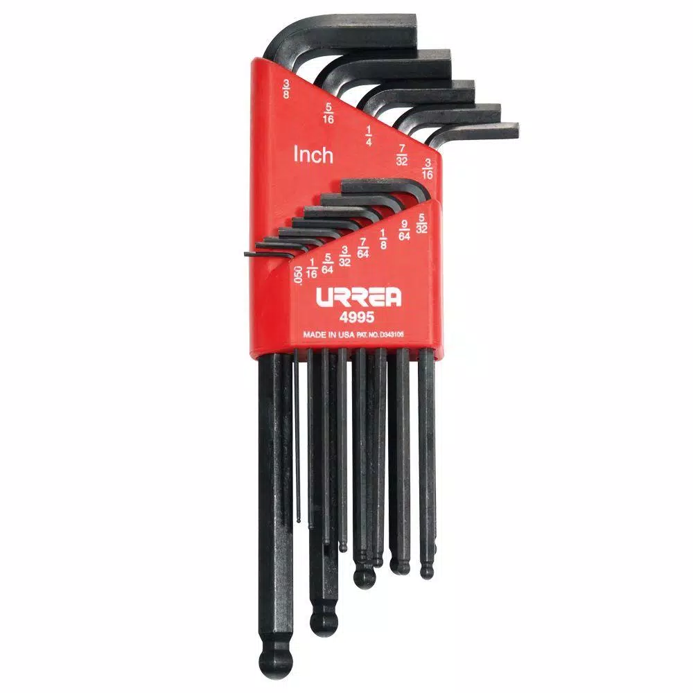 URREA 1/20 in. to 3/8 in. 13 Piece Rack Set of L-Type Hex Keys and#8211; XDC Depot