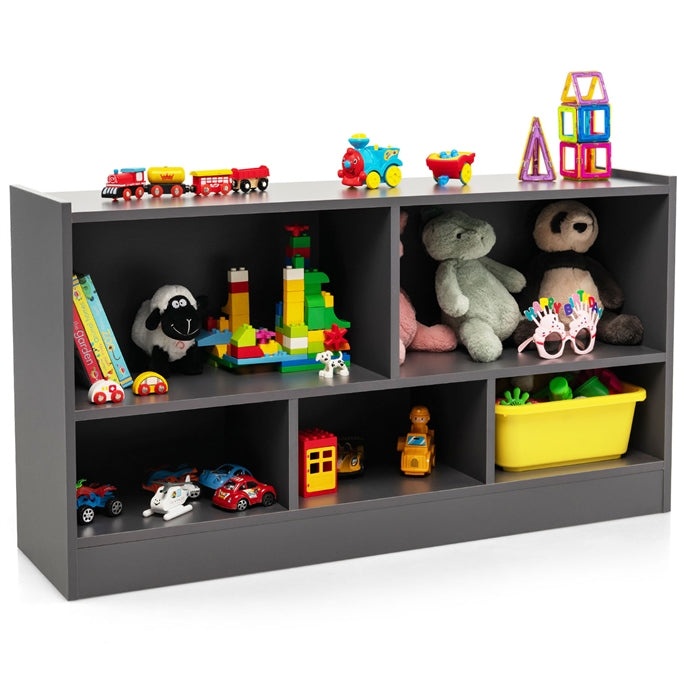 Costzon Wooden Bookshelf Daycare Furniture for Playroom, Kids Room, Nursery, Kindergarten