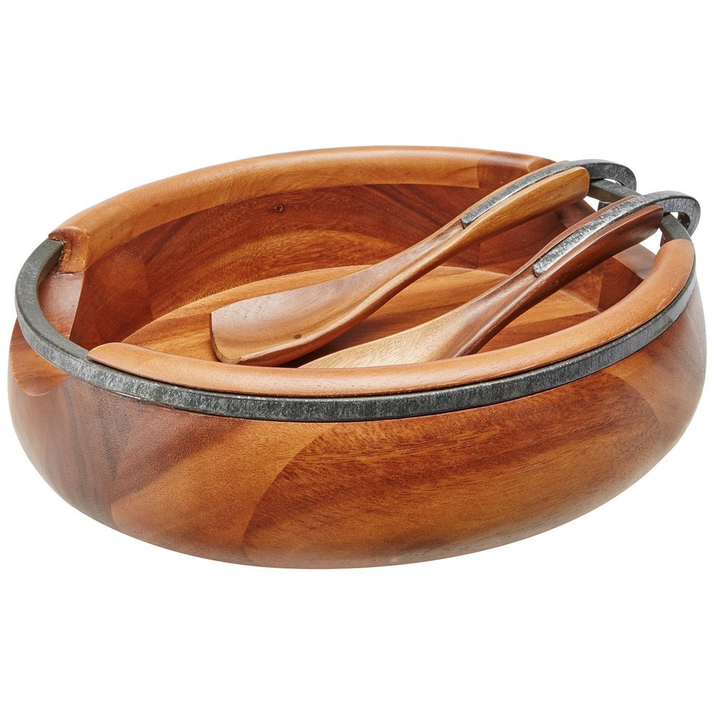 Nambe Anvil Salad Bowl with Servers