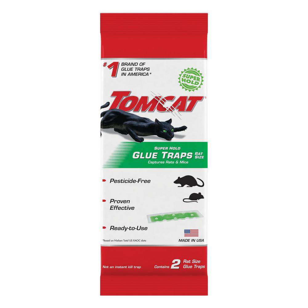 TOMCAT Super Hold Glue Traps Rat Size for Rats Mice Snakes Cockroaches Spiders and Scorpions Ready-To-Use 2 Traps 036291005