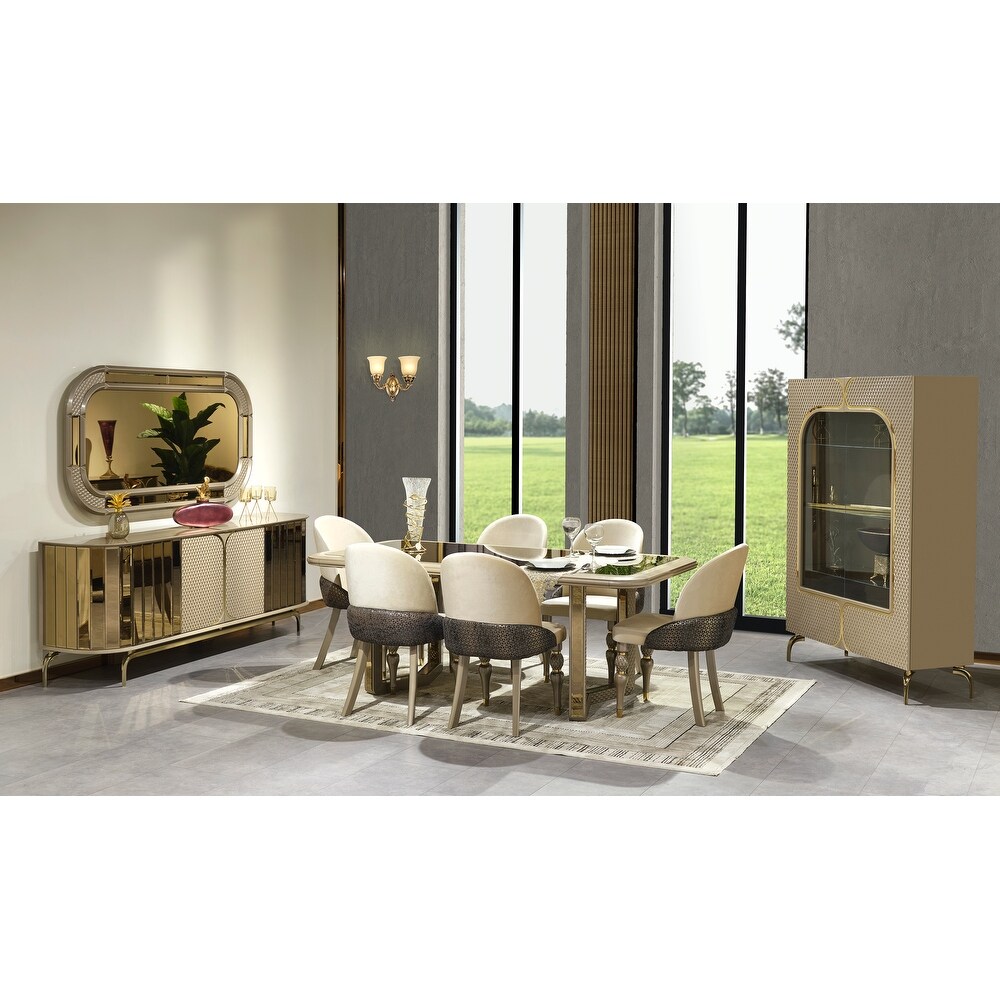 Eles Modern Dining Room Table And 6 Dining Room Chairs Set