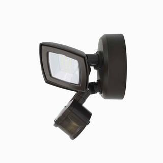 PROBRITE 30-Watt Bronze Outdoor Integrated LED Flood Light 3000 Lumens Twin Head Motion-Activated Flood Light (2-Pack) FSXD30-MS-4K-BZ-2PK