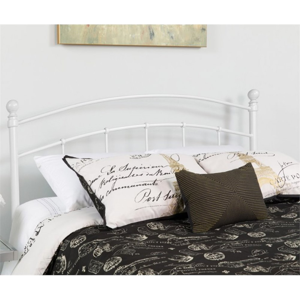 Flash Furniture Woodstock Queen Metal Spindle Headboard in White   Traditional   Headboards   by Homesquare  Houzz