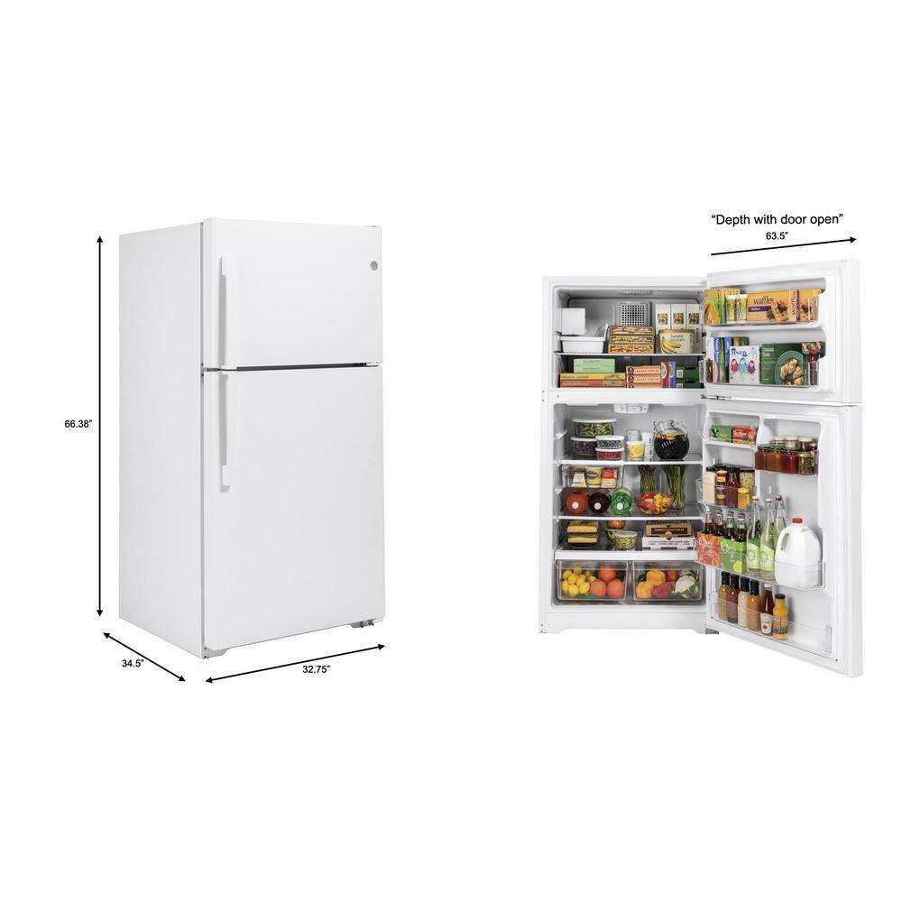 GE 21.9 cu. ft. Top Freezer Refrigerator in White ENERGY STAR GIE22JTNRWW