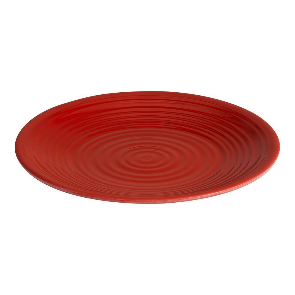 StyleWell Taryn Melamine Dinner Plates in Ribbed Chili Red (Set of 6) FF5881CHI