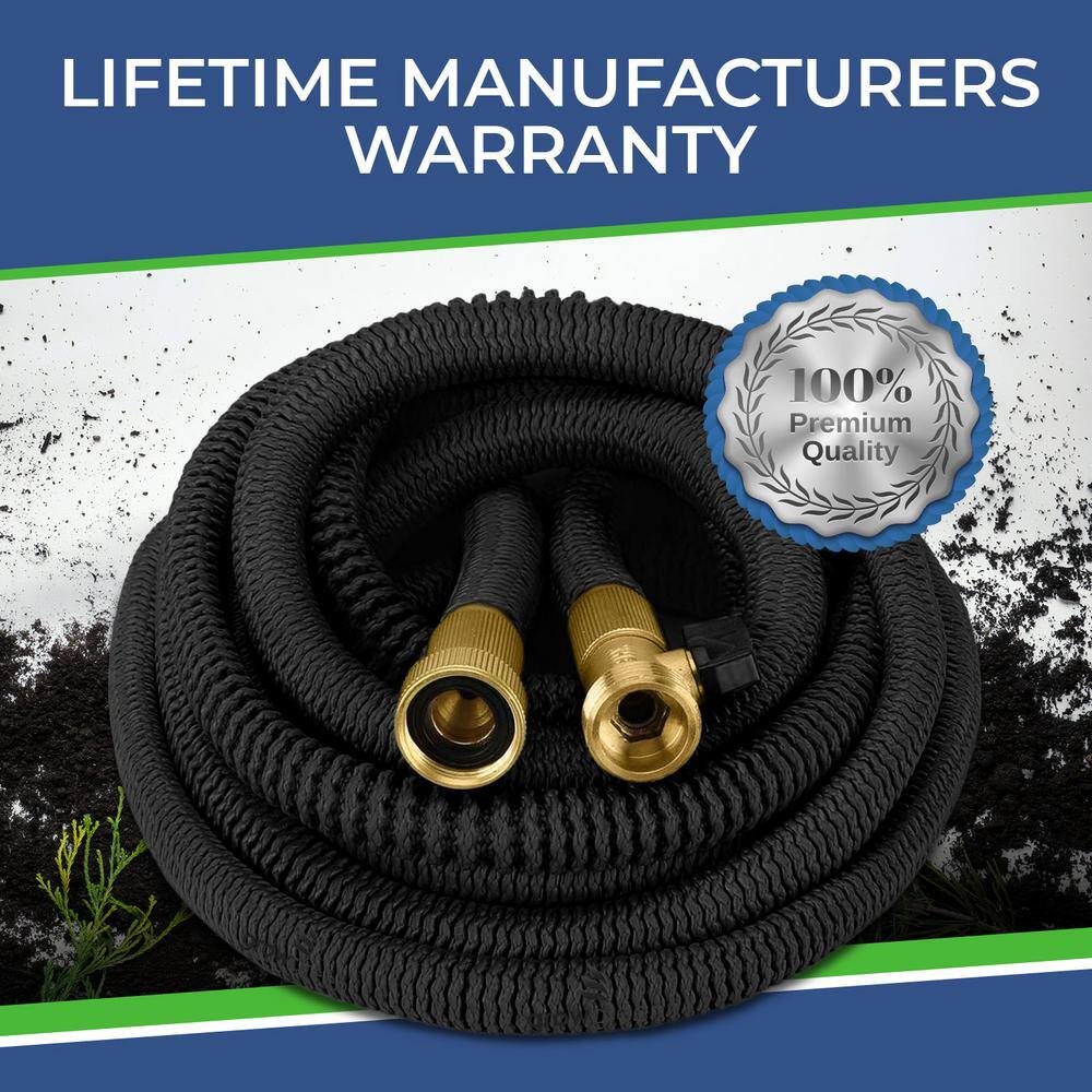 GrowGreen 34 in. x 100 ft. Heavy-Duty Expandable Garden Hose with Storage Sack New and Improved GB-100-HD