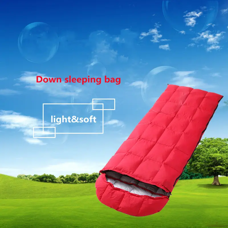 Outdoor Best Hot Selling Camping Envelope Whole Duck Down Winter High Quality Big Sleeping Bag Traveling Sleeping Bag For Hiking