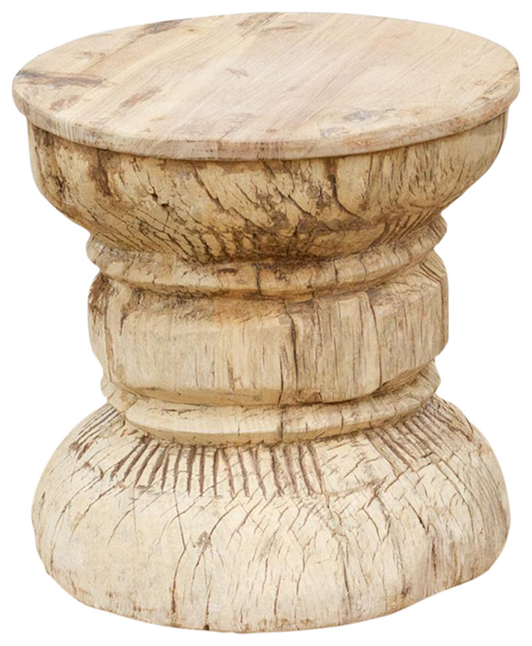 Indian Ukhali Tribal End Table   Rustic   Side Tables And End Tables   by De cor  Houzz