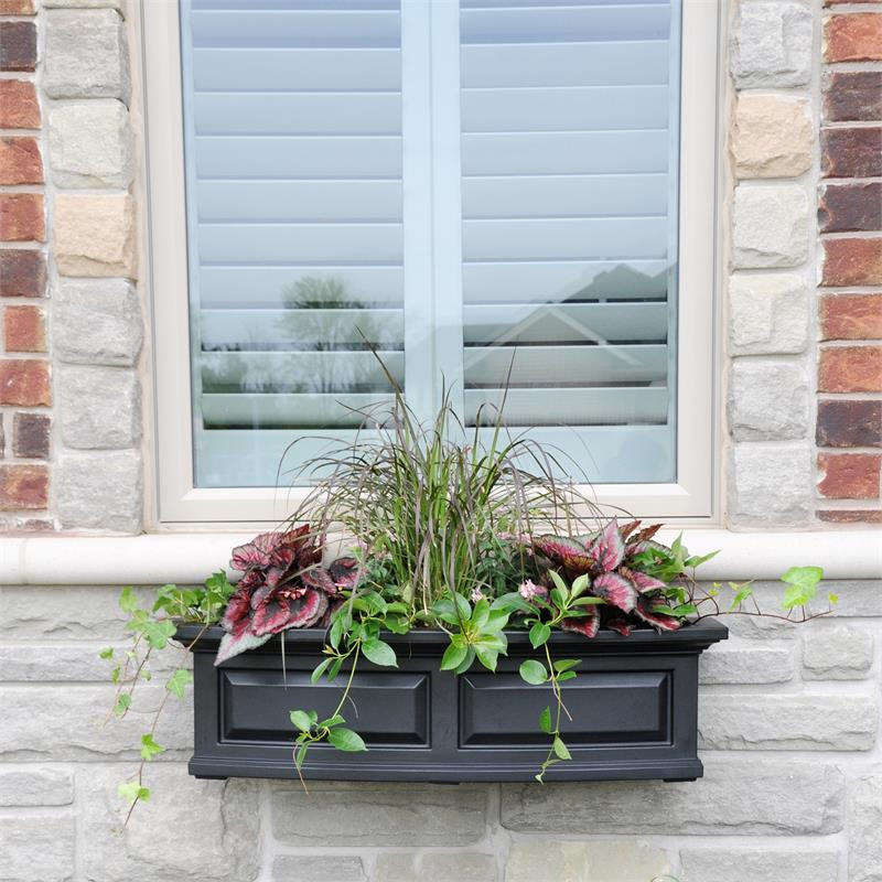 Mayne Nantucket 3ft Weatherproof Traditional Plastic Window Box in White   Traditional   Outdoor Pots And Planters   by Homesquare  Houzz