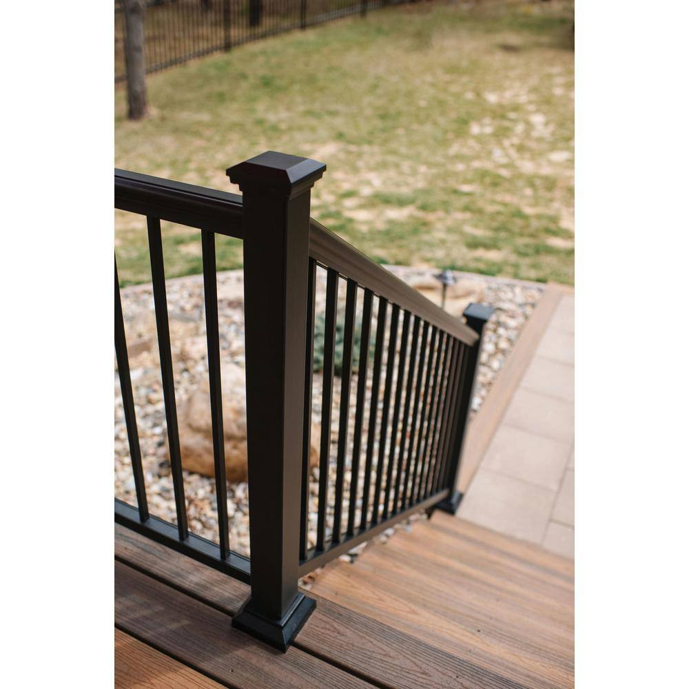 Aria Railing 36 in. x 6 ft. Black Powder Coated Aluminum Preassembled Deck Stair Railing AS152306B