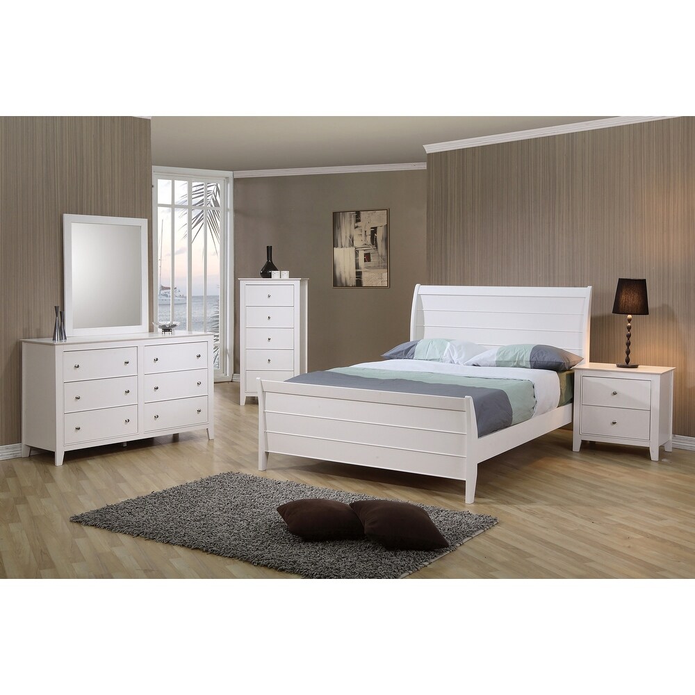 Avi Coastal White 5 piece Bedroom Set