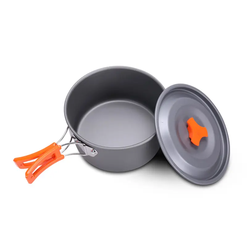 Aluminum Outdoor Camping Tool Folding Pots and Pans Cookware Mess Kit Lightweight Hiking Equipment Cookware Set