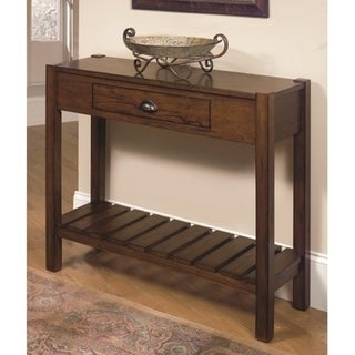 Copper Grove Wood Slat Style Sofa Console Table