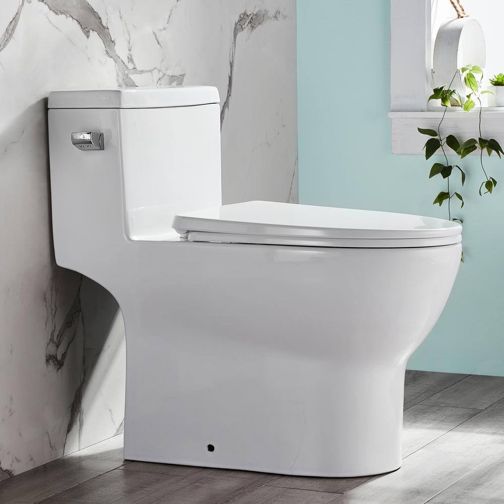 DEERVALLEY DeerValley Concord 12 in. Rough in Size 1-Piece 1.28 GPF Single Flush Elongated Toilet in White Seat Included DV-1F52626