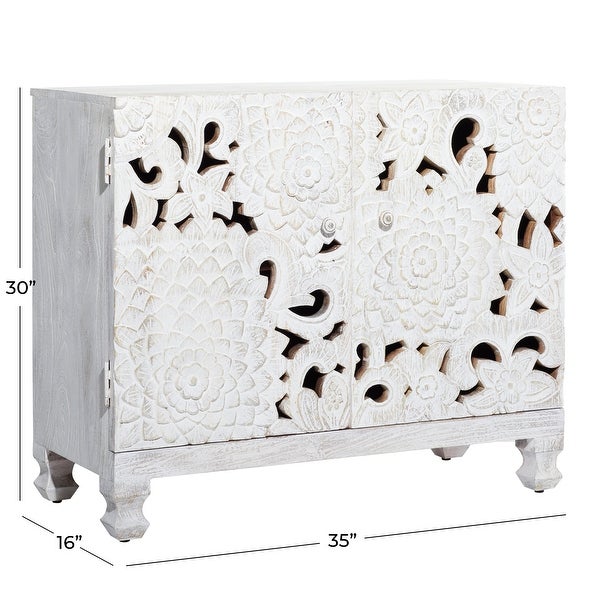 White Wood Mediterranean Cabinet 30 x 35 x 16