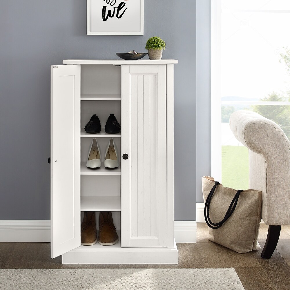 Seaside Distressed White Accent Cabinet