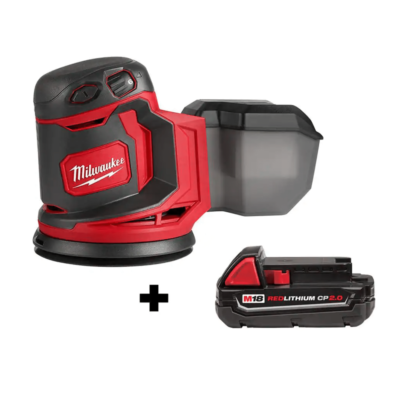 Milwaukee M18 18-Volt Lithium-Ion Cordless 5 in. Random Orbit Sander with 2.0 Ah Compact Battery (2648-20-48-11-1820)