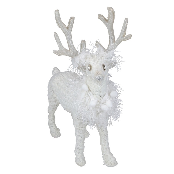 Cable Knit Sweater Standing Reindeer Christmas Figure