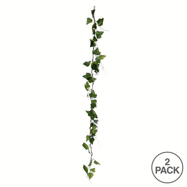 Vickerman 56 Artificial Green Ivy Garland，Pack of 2