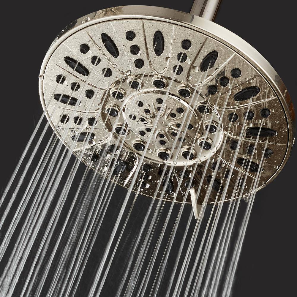 AquaDance 6-Spray 7 in. Single Wall Mount Body spray Fixed Rain Shower Head in Brushed Nickel 9708