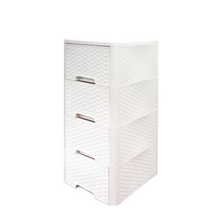 Modern Homes Rattan Style 4 Drawer Unit in Ivory 68189