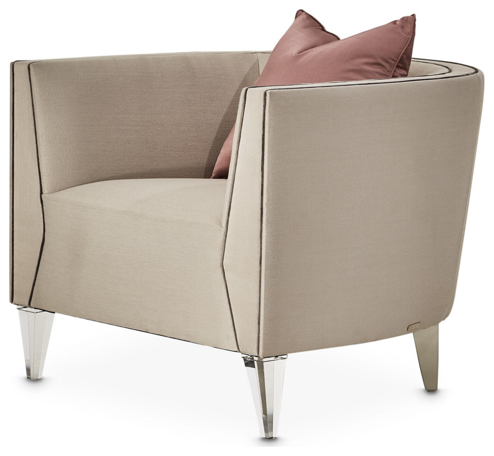 Linea Matching Chair   Metallic/Silver Mist   Contemporary   Armchairs And Accent Chairs   by Michael Amini  Houzz