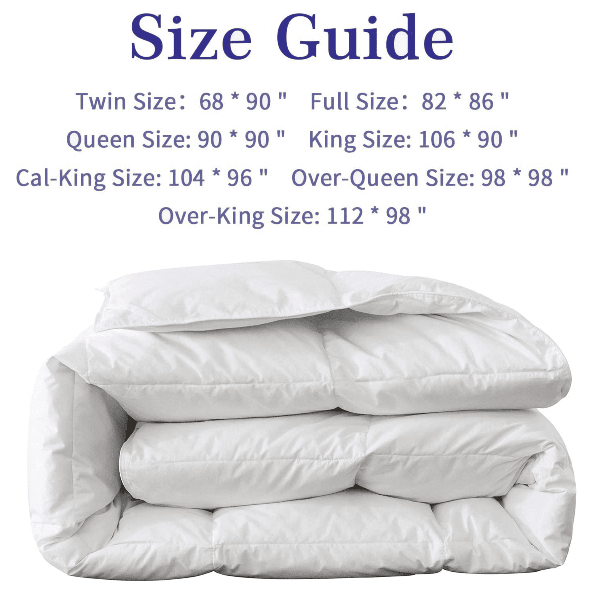 WhatsBedding Down Comforter Feather Duvet Insert Cotton White Goose Duck Down Comforter All Season Summer Solid， Queen