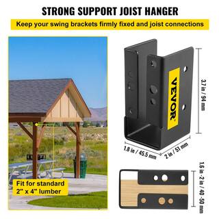 VEVOR Concealed Joist Hanger 2 in. x 4 in. Outdoor Accent Concealed Joist Bracket Pack of 24 Concealed Face Mount Joist Hanger LJJDZ2X424PCSQZK4V0