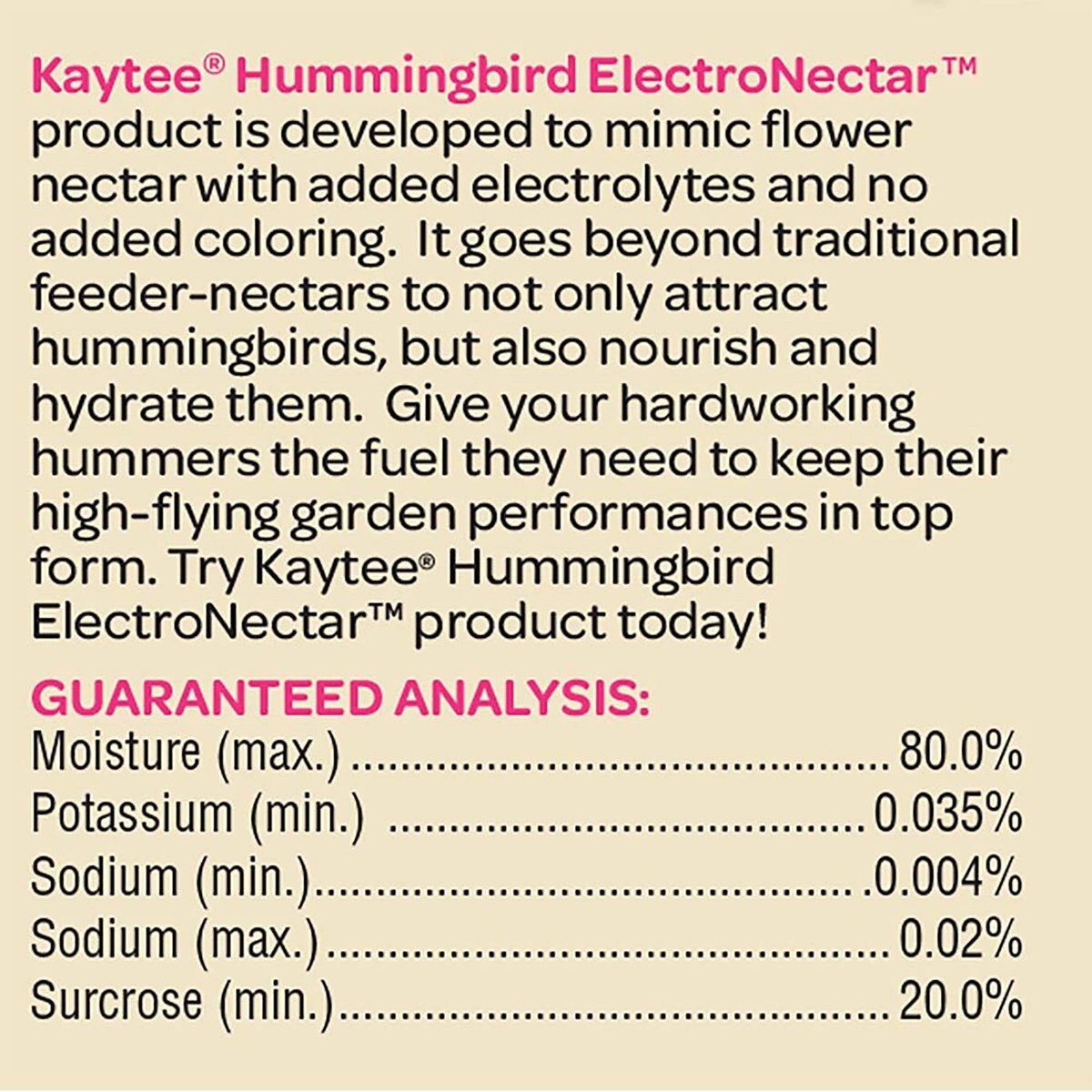 Kaytee Electro Nectar Hummingbird Food