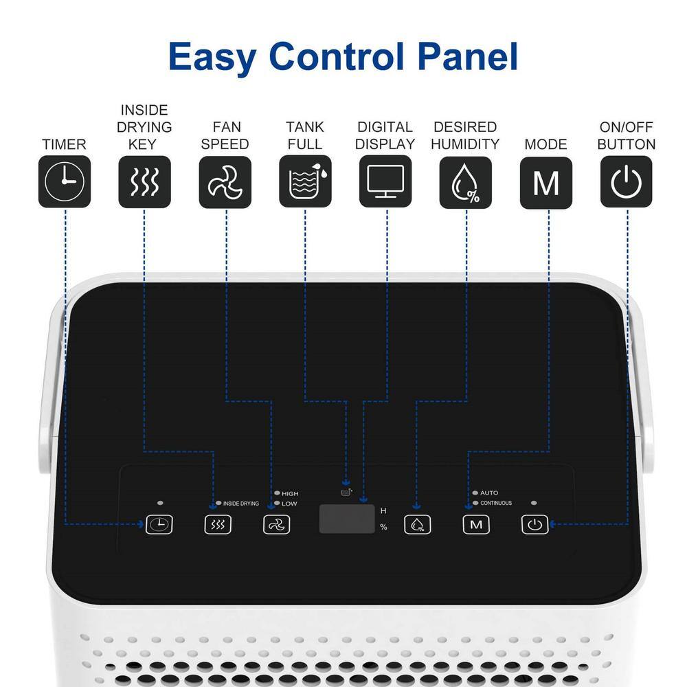 Shinco 30 pt. 1500 sq.ft. Dehumidifier in. White with Auto Defrost Quietly Remove Moisture Activated Carbon Filter Timer JSXKRY071801