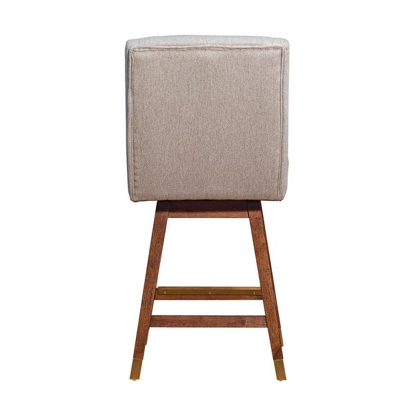 Stancoste Swivel Bar or Counter Stool in Oak Wood Finish with Fabric