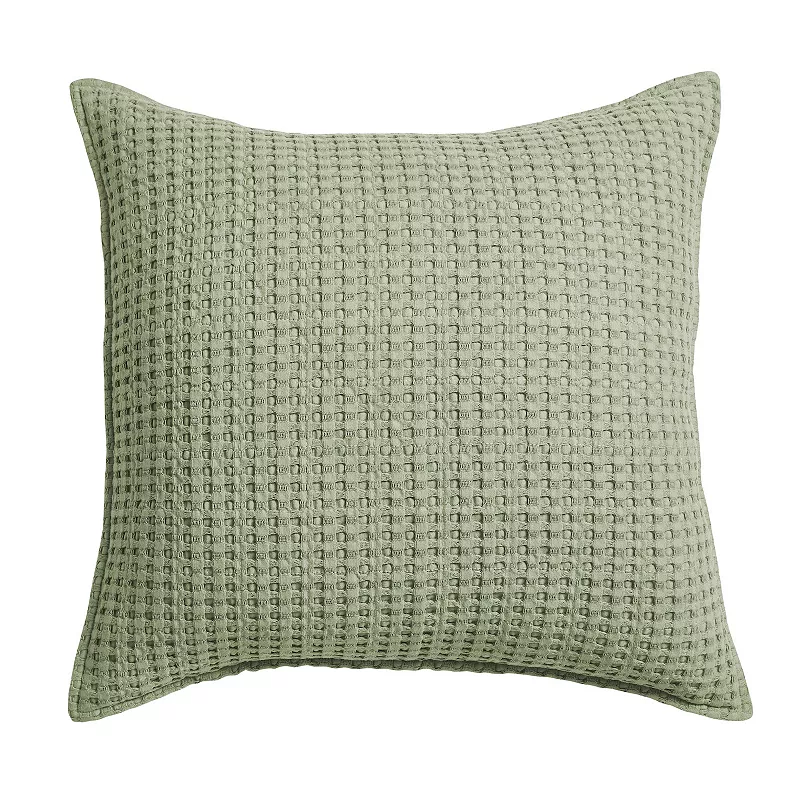 Levtex Home Mills Waffle Knit Green Throw Pillow