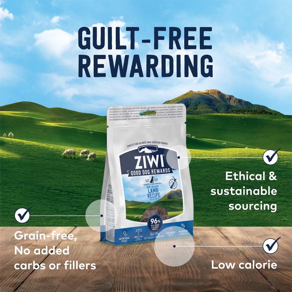 Ziwi Good-Dog Rewards Air-Dried Lamb Dog Treats