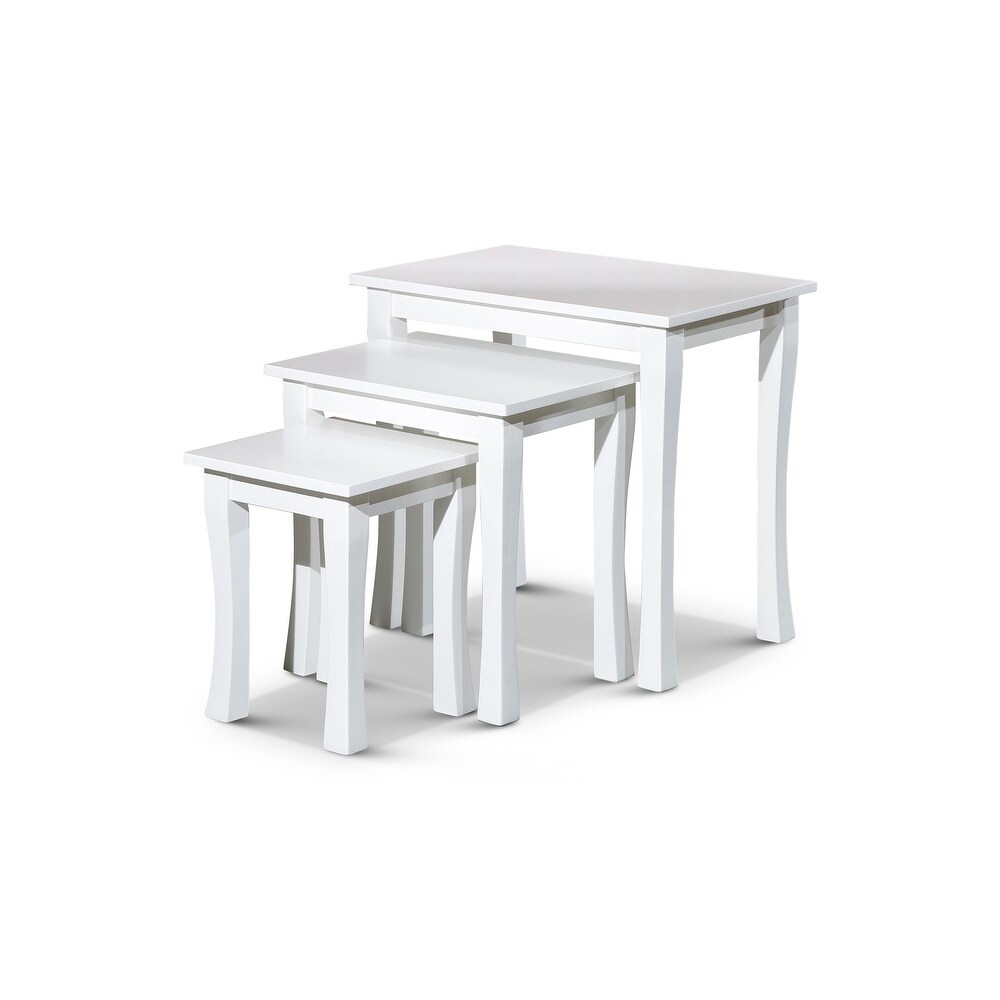 DTY Indoor Living Boulder 3 Piece Nesting Table Set  White